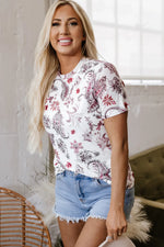 White Vintage Paisley Mock Neck T Shirt - MarkoFit