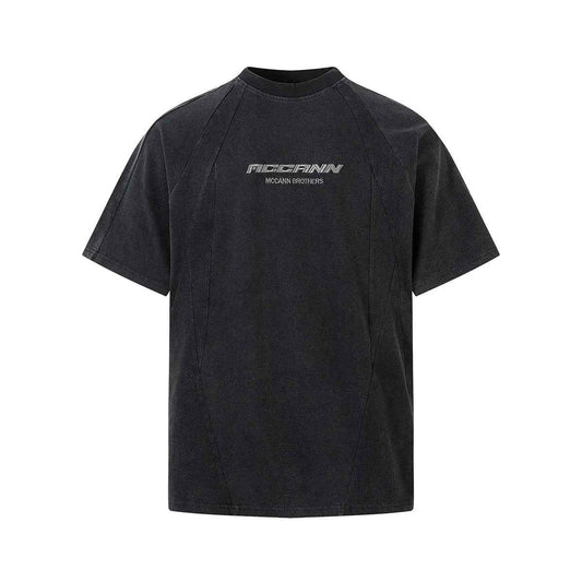 Retro washed T-shirt with short sleeves for men - MarkoFit