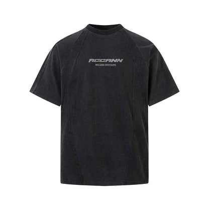 Retro washed T-shirt with short sleeves for men - MarkoFit