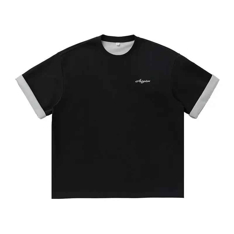 Short sleeved letter embroidered T-shirt for men - MarkoFit