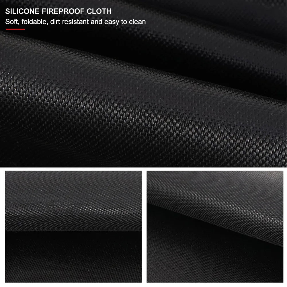Outdoor camping silicone fireproof cloth picnic barbecue insulation pad flame retardant cloth high temperature fire blanket fiberglass cloth - MarkoFit