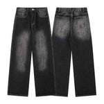 Washed Straight Jeans Men Loose Slimming Design Trousers - MarkoFit