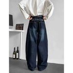 Deep blue washed wide leg jeans for men - MarkoFit