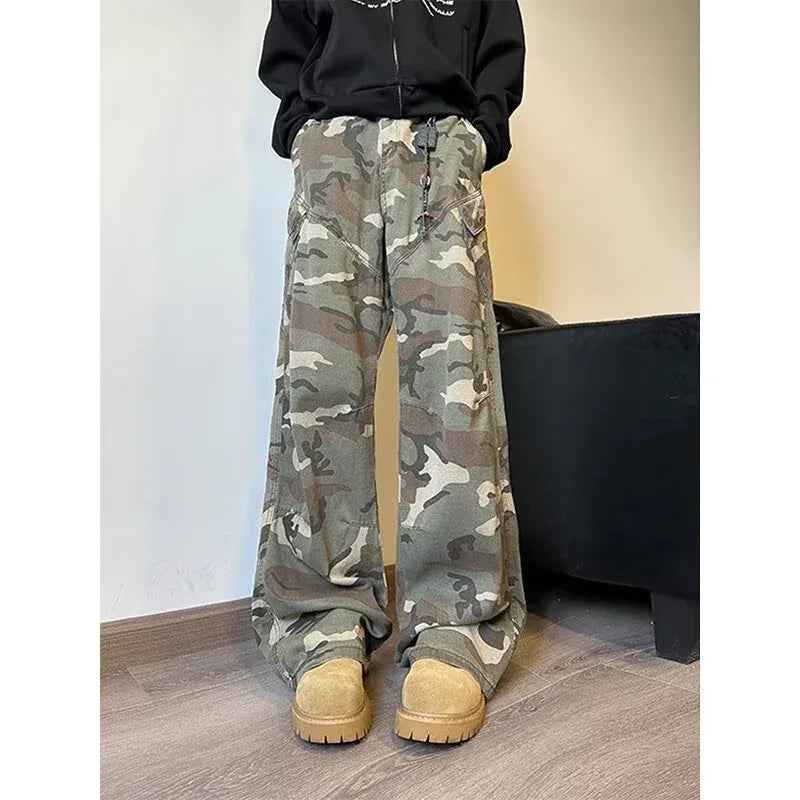Retro Camouflage Workwear Jeans for Men - MarkoFit