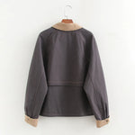 Splicing washed pocket embellishment thin jacket - MarkoFit