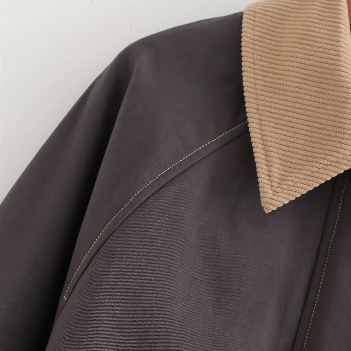 Splicing washed pocket embellishment thin jacket - MarkoFit