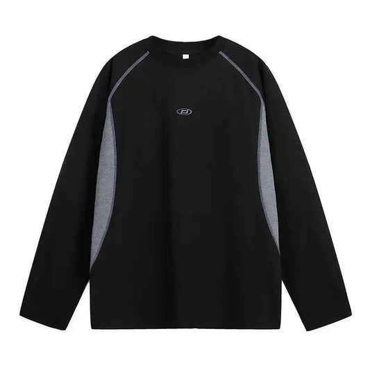 Embroidered Loose Long-Sleeved T-Shirt for Men - Stylish and Comfortable Casual Wear - MarkoFit