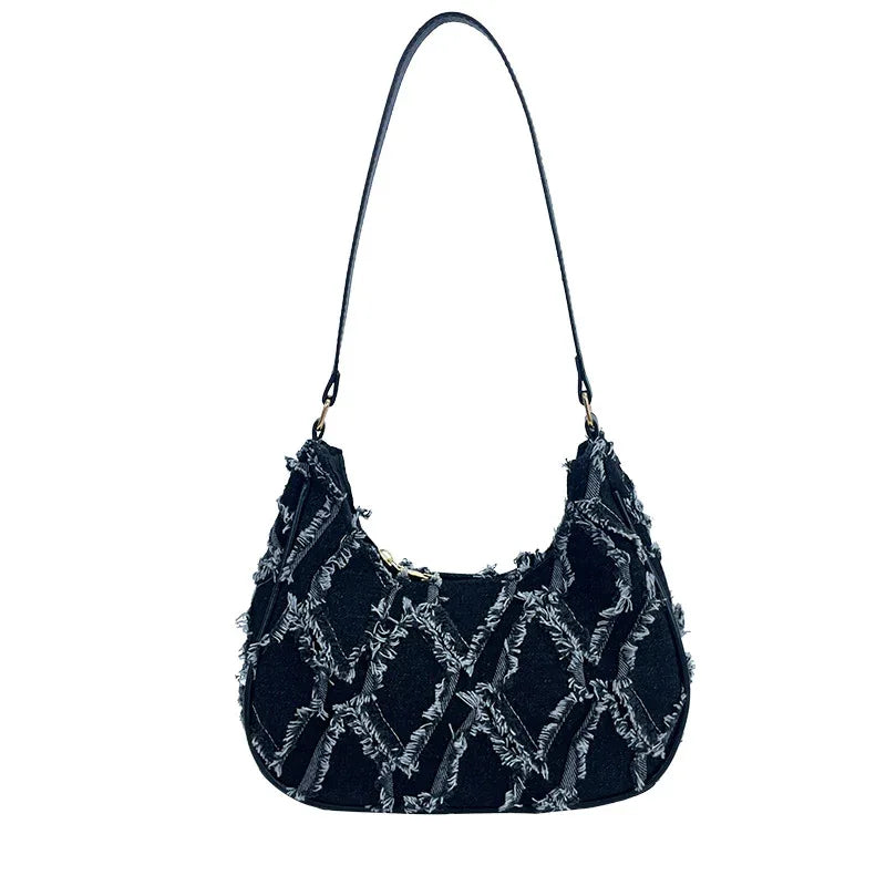 Raw Edge Cloth Shoulder Bag - MarkoFit