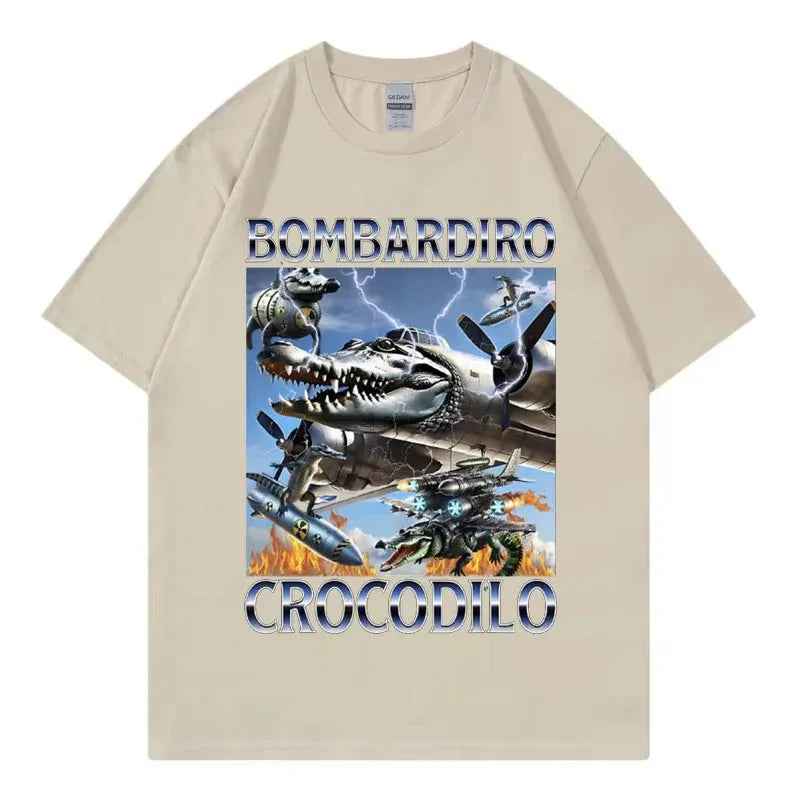 Women's Men T Shirt Bombardiro Crocodilo Plane Bomber Funny - MarkoFit