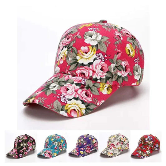 Small floral cloth peony cloth baseball cap cap duck bill hat - MarkoFit
