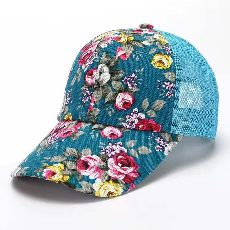 Small floral cloth peony cloth baseball cap cap duck bill hat - MarkoFit