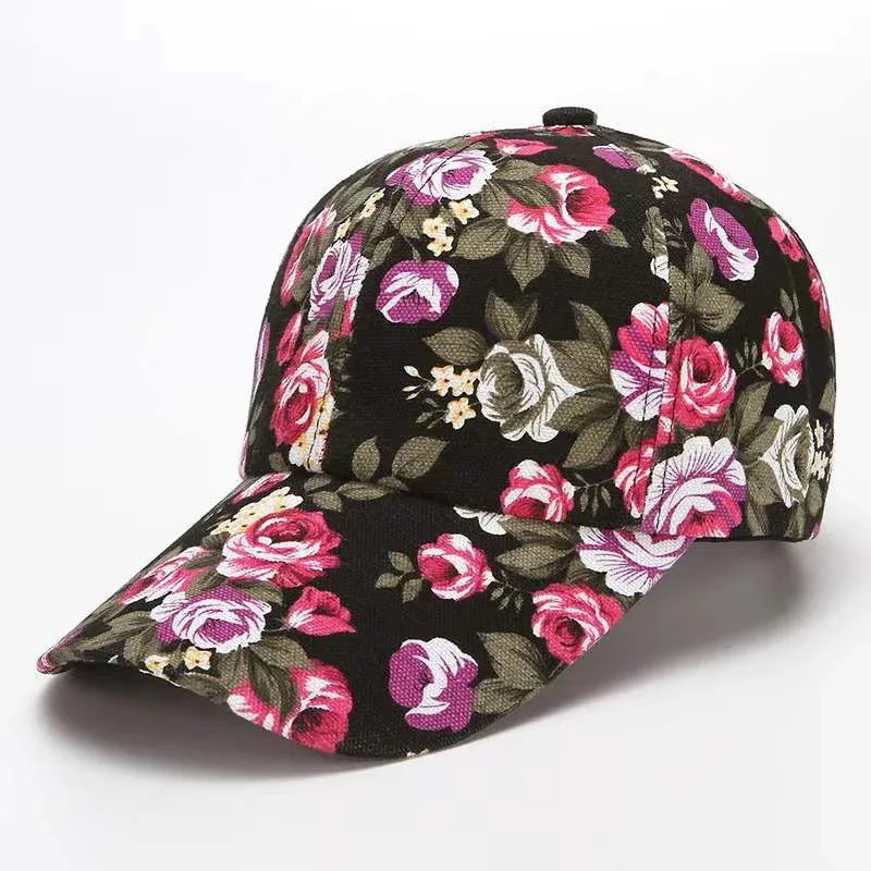 Small floral cloth peony cloth baseball cap cap duck bill hat - MarkoFit