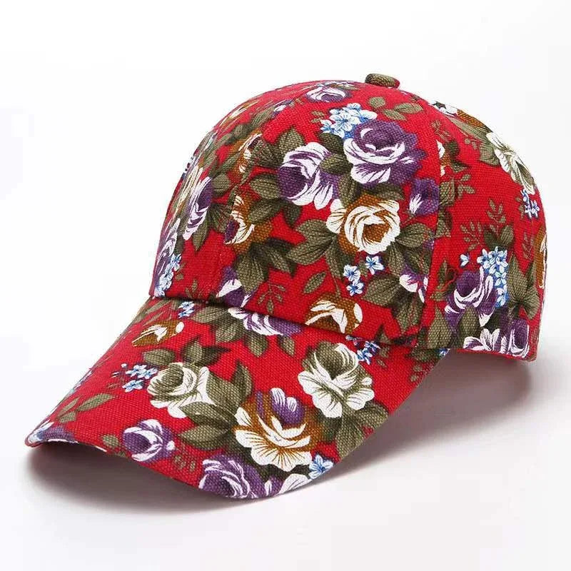 Small floral cloth peony cloth baseball cap cap duck bill hat - MarkoFit