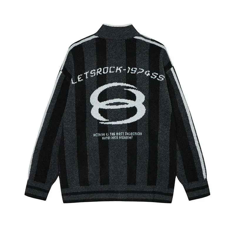 High neck striped sweater for men - MarkoFit