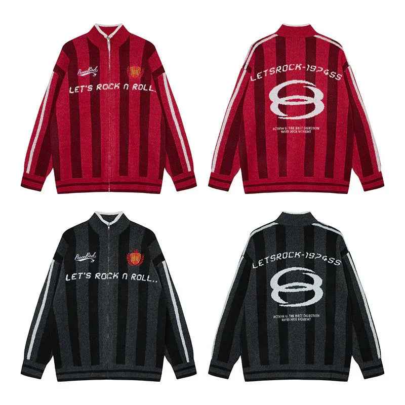 High neck striped sweater for men - MarkoFit