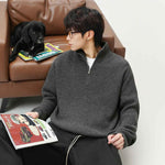 Half zip stand up collar sweater for men - MarkoFit