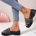 Open Toe Platform Cloth Sandals - MarkoFit
