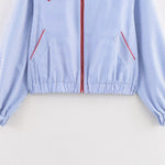 Striped heart-shaped patch with zipper pocket jacket - MarkoFit