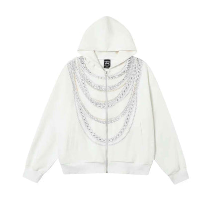 Printed cardigan zipper sweatshirt for men - MarkoFit