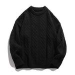 Round neck solid color loose sweater for men - MarkoFit