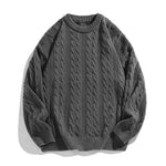 Round neck solid color loose sweater for men - MarkoFit