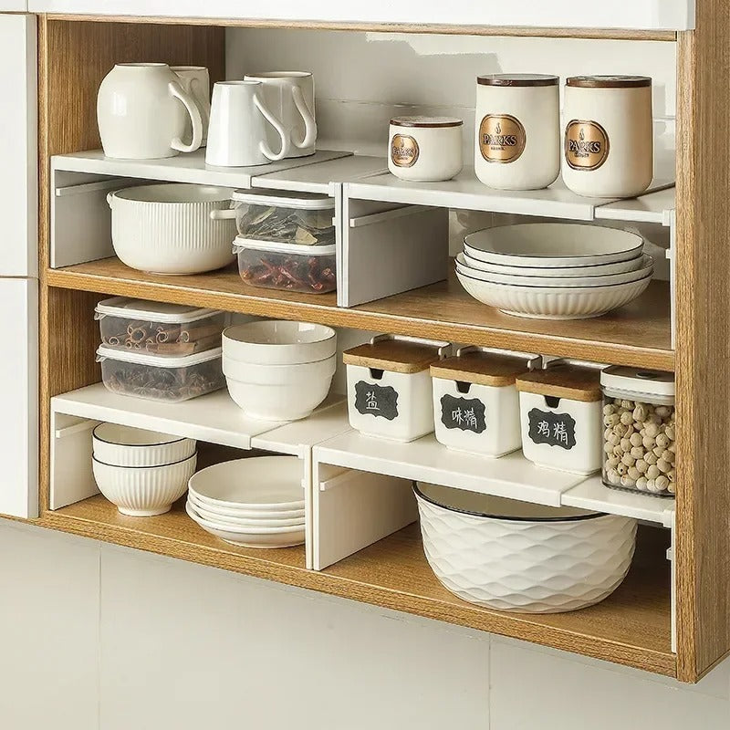 Kitchen Cupboard Organizer Retractable Cabinet Shelf Seasoning Bottle