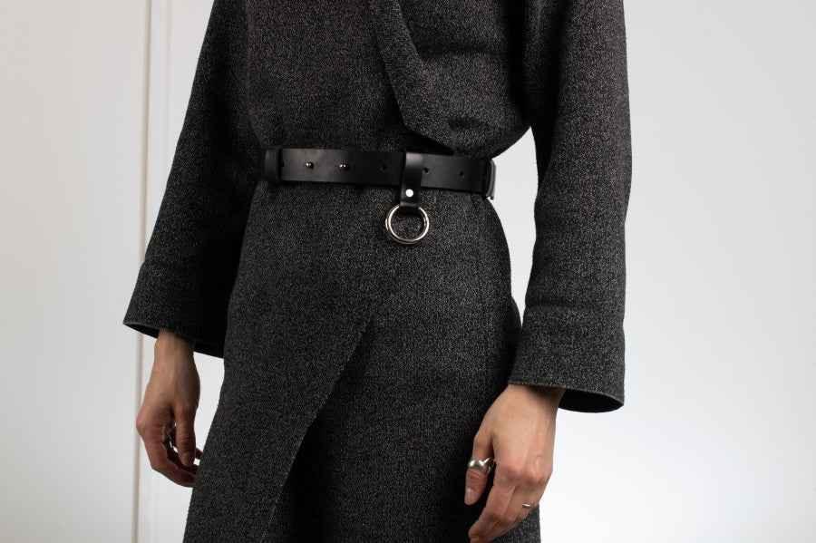 Black Leather Unisex Belt Oslo - MarkoFit