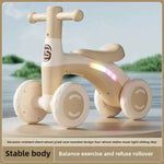 Anti-Tip Baby Balance Bike Ages 1-3 4-Wheel Silent Glider Walker Toy - MarkoFit