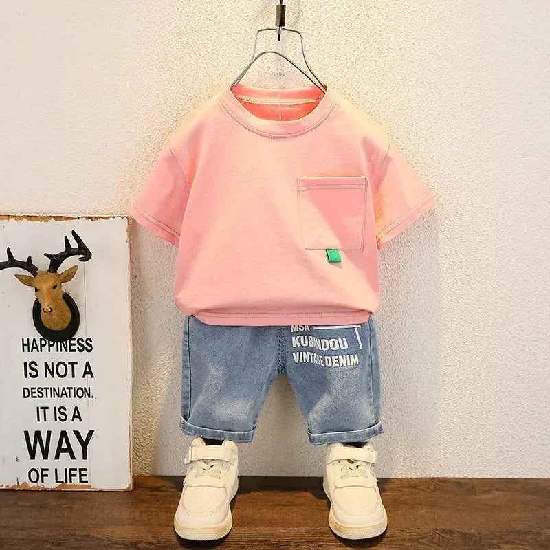 New Summer Baby Boy Kids Clothes Children Clothing Suit Tops - MarkoFit