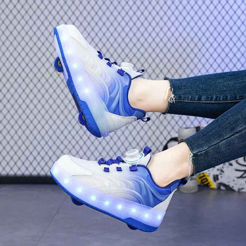 Two Wheels Children's Led Light Roller Skate Shoes For Kids Boys Girls - MarkoFit
