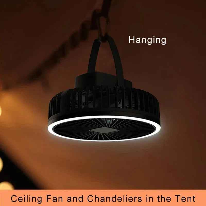 USB Rechargeable Wireless Ceiling Electric Fan With LED light For Home - MarkoFit