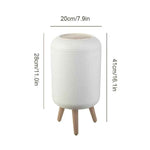 Wooden High Foot Trash Can For Bathroom Creative Kitchen - MarkoFit